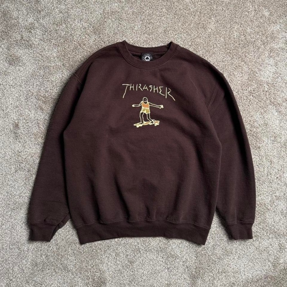 THRASHER GONZ CHOCOLATE BROWN SWEATSHIRT